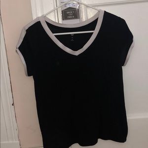 Black Tee W/ White Trimming